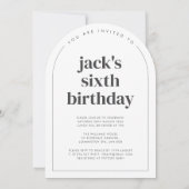 六アーチ写真第6誕生日 招待状 (裏面)