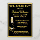 六エレガント十六誕生日実在金ゴールド 箔招待状 (正面)