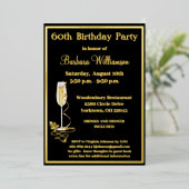 六エレガント十六誕生日実在金ゴールド 箔招待状 (立ち正面)