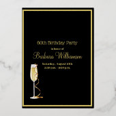 六エレガント十六誕生日実在金ゴールド 箔招待状 (裏面)