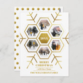 六エレガント角スノーフレーククリスマス数々の写真 ポストカード (正面/裏面)