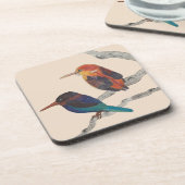 六カラフルつのコースターを組んだ鳥 コースター (左側)