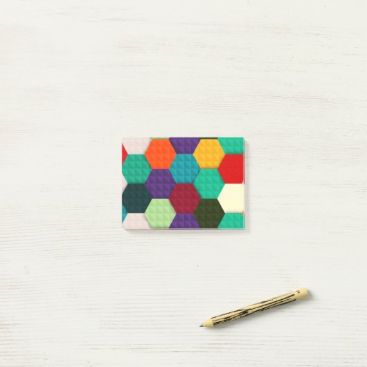 六カラフル方形 ポストイット (デスク上)