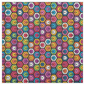 六カラフル角形の幾何模様 ファブリック (見本)