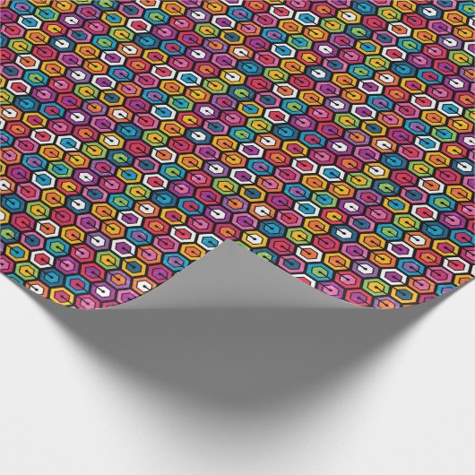 六カラフル角形の幾何模様 ラッピングペーパー (角)