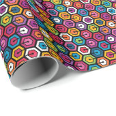 六カラフル角形の幾何模様 ラッピングペーパー (ロールコーナー)