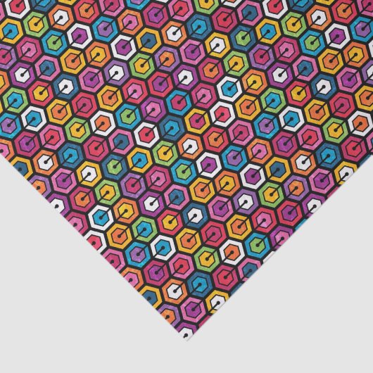 六カラフル角形の幾何模様 薄葉紙 (詳細)
