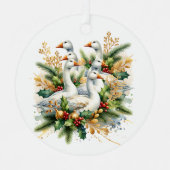 六ガチョウの産卵 | クリスマスの12日 メタルオーナメント (正面)