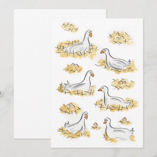 六ガチョウ敷設 招待状 (正面/裏面)