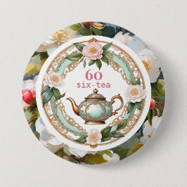 六ティーラバーティーポット葉花60誕生日 缶バッジ