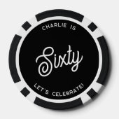 六パーソナライズされた十六十六誕生日 ポーカーチップ (裏面)