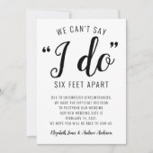 「六フィート離れて」ウェディングを変更する、日にち変更の結婚式 案内状 (正面)
