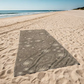 六モダン極黄金ウルシ大曼荼羅 ビーチタオル