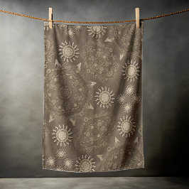 六モダン極黄金ウルシ大曼荼羅 ビーチタオル