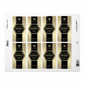 六モダン角金ゴールド蜂ハチミツ ラベル (フルシート)