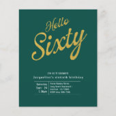 六万緑金ゴールドバジェット60誕生日招待状 チラシ (正面)