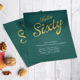 六万緑金ゴールドバジェット60誕生日招待状 チラシ