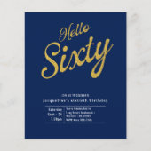 六万青金ゴールドバジェット60誕生日招待状 チラシ (正面)