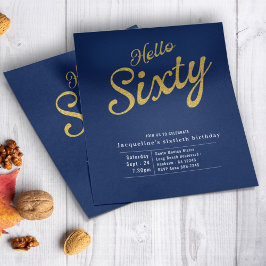 六万青金ゴールドバジェット60誕生日招待状 チラシ