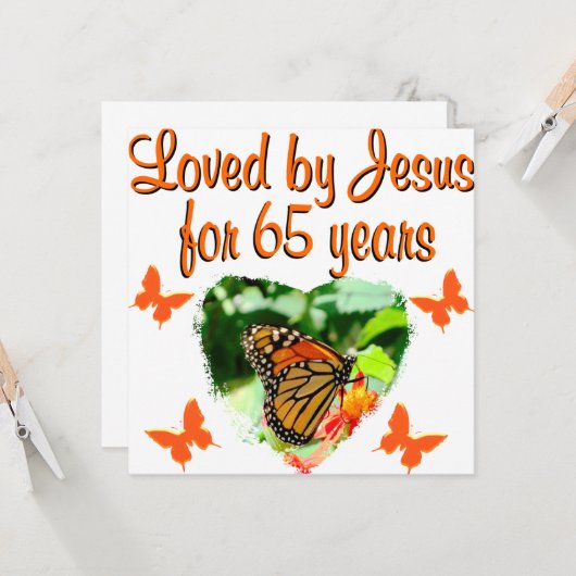 六五誕生日蝶 カード (正面/裏面インサイチュ)