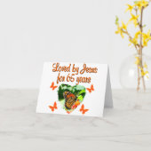 六五誕生日蝶 カード (黄色い花)