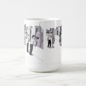 六人の都市の屋上イラストレーション コーヒーマグカップ (中央)