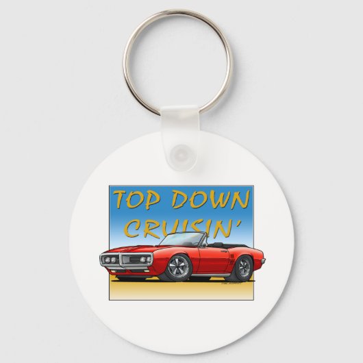 六八花鳥赤コンバーチブル キーホルダー (正面)