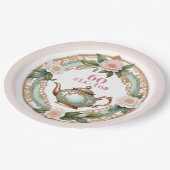 六十エレガント花かわいらしティーポット60誕生日 ペーパープレート (アングル)