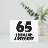六十五取戻し請求誕生日デザイン ポストカード (スタンド正面)