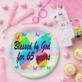 六十五誕生日蝶紙プレート ペーパープレート (パーティー)