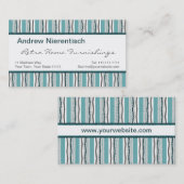 六十年代のレトロのジグザグ形の上品な緑の縞模様 名刺 (正面/裏面)