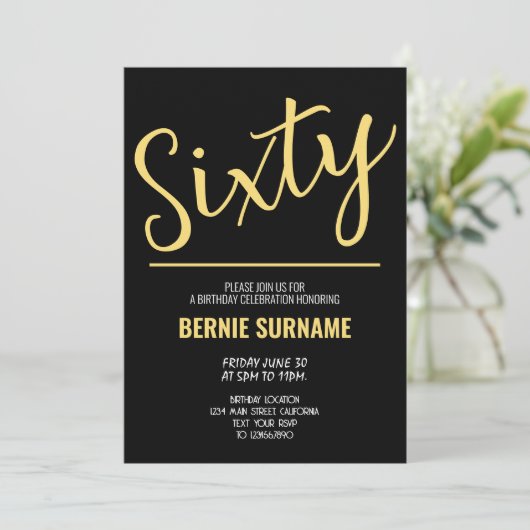 六十歳モダン誕生会 招待状 (スタンド正面)