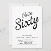 六十白黒モダン六十誕生日招待状 招待状 (正面)