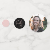 六十 |バラ金ゴールド&ブラックモダン60th誕生日 コンフェッティ (裏面)