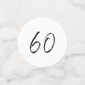 六十 |ブラック&ホワイト60モダンth誕生日写真 コンフェッティ (スモール正面)