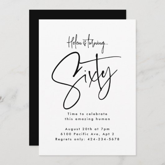 六十 招待状 (正面/裏面)