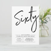 六十 | 現代の60歳の誕生日パーティー招待状 招待状 (スタンド正面)