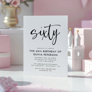 六十   第60回モダン白黒バースデーパーティー マグネット招待状