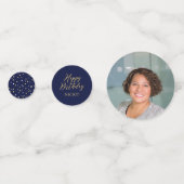 六十 |金ゴールド・ネイビー紙吹雪60th Birthday Party コンフェッティ (裏面)