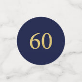 六十 |金ゴールド・ネイビー紙吹雪60th Birthday Party コンフェッティ (スモール正面)