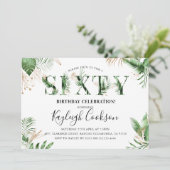 六夏の熱帯緑60歳の誕生日パーティー 招待状 (スタンド正面)