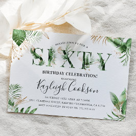 六夏の熱帯緑60歳の誕生日パーティー 招待状