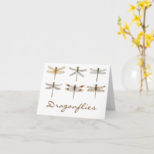 六整然としたトンボ カード (黄色い花)