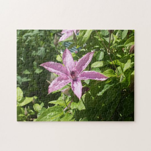 六方星形の紫色の花 ジグソーパズル (横)