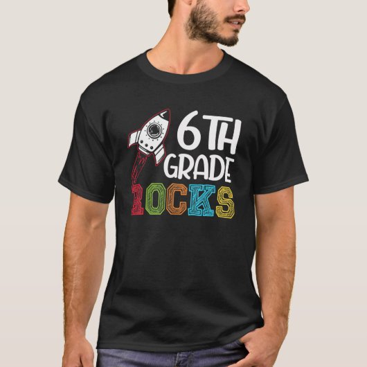 六等岩石 |新学期6年生教え Tシャツ (正面)
