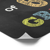 六等標識の初日 – Chalkboard ポスター (角)