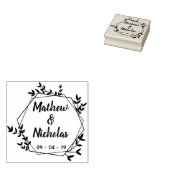 六素朴角葉文字の保存日 ラバースタンプ (押印)