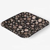 六角および三角形ピンクと茶色の黒いパターン ペーパープレート (傾斜あり)