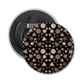 六角および三角形ピンクと茶色の黒いパターン 栓抜き (正面)