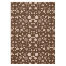 六角および三角形ピンクと茶色（茶色） テーブルクロス